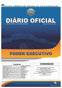 Diário Oficial - DIORONDON Nº 3366 - Rondonópolis Terça