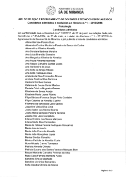 Lista de Admitidos e Excluídos