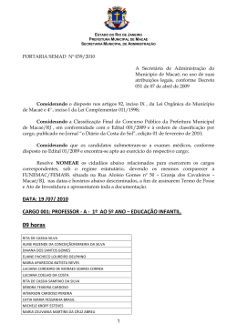 09 horas - Prefeitura Municipal de Macaé
