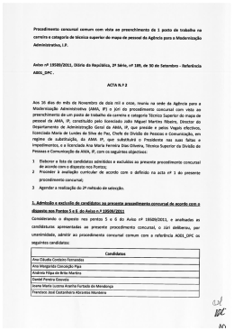 Acta n.&ordm; 2 - Ag&ecirc;ncia para a Moderniza&ccedil;&atilde;o Administrativa