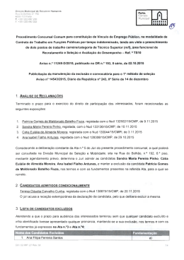 Direção Municipalde Recursos Humanos Rua do Bolhão riª” 192