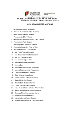 Lista de candidatos admitidos - Agrupamento de Escolas de Pevidém