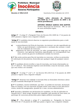 Decreto n&ordm; 173/2 - Prefeitura Municipal de Inoc&ecirc;ncia
