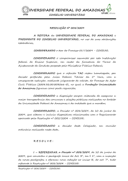 Resolu&ccedil;&atilde;o n&ordm;. 008/2009-CONSUNI