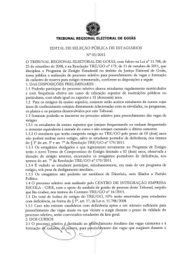 EDITAL DE sELEçÃo PÚBLICA DE EsTAGiÁRIos N° 03/2015
