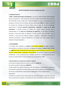 EDITAL N&ordm; 002/2013, de 03 de setembro de 2.013.