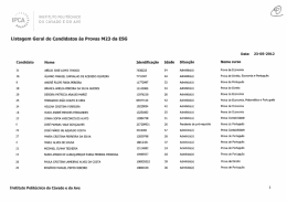 Listagem Geral de Candidatos às Provas M23 da ESG