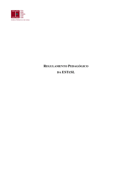 Regulamento Pedag&oacute;gico - Escola Superior de Tecnologia da