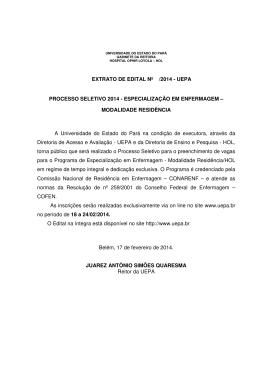 EXTRATO DE EDITAL N&ordm; /2014 - UEPA PROCESSO SELETIVO