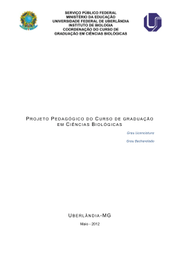 Projeto Pol&iacute;tico-Pedag&oacute;gico do Curso de Gradua&ccedil;&atilde;o em