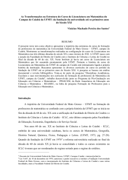 As Transformações na Estrutura do Curso de Licenciatura