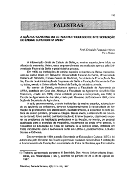 a ação do governo do estado no processo de interiorização do