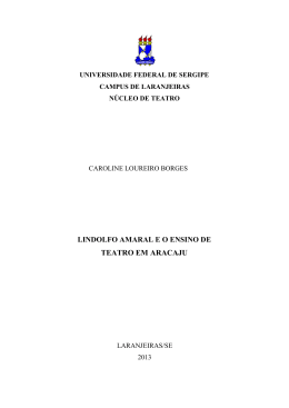 lindolfo amaral e o ensino de teatro em aracaju - Biblioteca