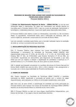 PROCESSO DE SELE&Ccedil;&Atilde;O PARA ACESSO AOS CURSOS