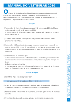 faculdade c&aacute;sper l&iacute;bero manual do vestibular 2010