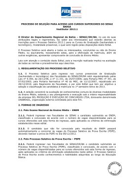 PROCESSO DE SELE&Ccedil;&Atilde;O PARA ACESSO AOS CURSOS