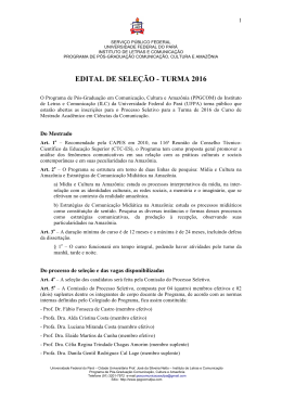 edital de seleção - turma 2016 - Propesp