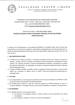 edital do Programa de P&oacute;s-Gradua&ccedil;&atilde;o em Comunica&ccedil;&atilde;o