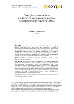 Diverg&ecirc;ncias conceituais em torno da comunica&ccedil;&atilde;o popular e