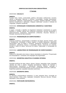 Ementas Disciplinas Engenharia Ambiental e Sanit&aacute;ria - CEFET