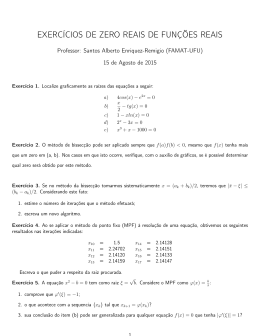 EXERCÍCIOS DE ZERO REAIS DE FUNÇÕES REAIS