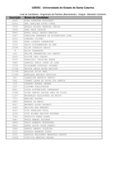 UDESC - Universidade do Estado de Santa Catarina Inscrição