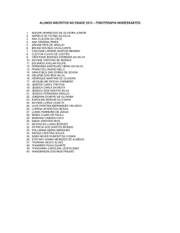alunos inscritos no enade 2013 – fisioterapia ingressantes