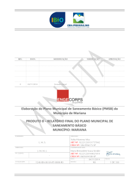 Elabora&ccedil;&atilde;o do Plano Municipal de Saneamento B&aacute;sico
