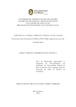A disciplina acad&ecirc;mica Did&aacute;tica Geral na