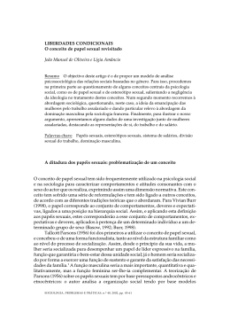 LIBERDADES CONDICIONAIS O conceito de papel sexual