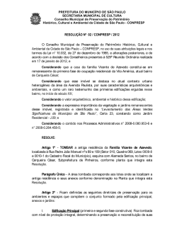 Resolução 02/12 - Prefeitura de São Paulo