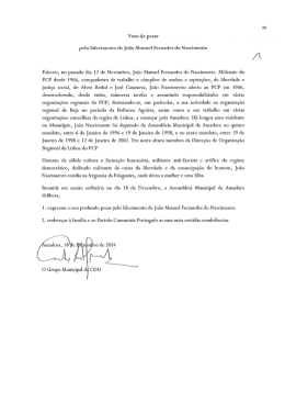 Faleceu, no passado dia 12 de Novembro, Jo&atilde;o Manuel Fernandes