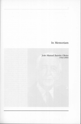 In memoriam Jo&atilde;o Manuel Bairr&atilde;o Oleiro
