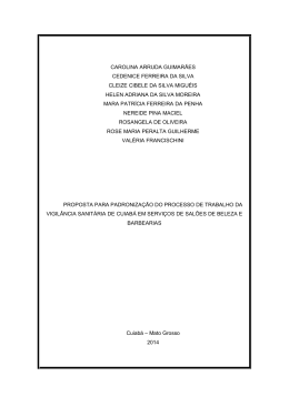 Proposta para padroniza&ccedil;&atilde;o do processo de trabalho da