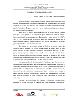 1 POESIA E PO-&Eacute;TICA EM JORGE COOPER M&aacute;rcio Ferreira da Silva