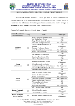 RESULTADO DA PROVA DID&Aacute;TICA - EDITAL PREG N&ordm; 005