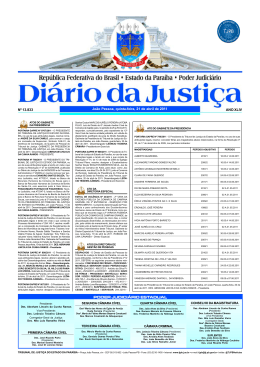DI&Aacute;RIO DA JUSTI&Ccedil;A 2011 N&ordm; 13.833 Jo&atilde;o Pessoa, quinta