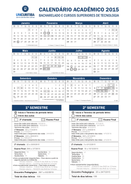 calendário acadêmico 2015 com feriado