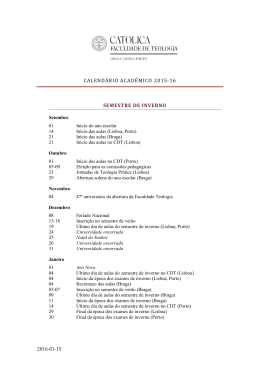 calendário académico 2015-16 semestre de inverno