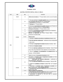 Faculdade AGES AGENDA INSTITUCIONAL 2014-1 E 2014-2