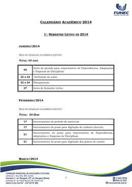 calendário acadêmico 2014 março/2014