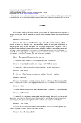 FILEBO I - S&oacute;crates - Ent&atilde;o v&ecirc;, Protarco, em que consiste a
