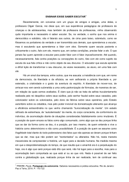 Ensinar exige saber escutar