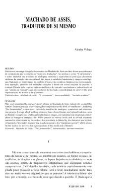MACHADO DE ASSIS, TRADUTOR DE SI MESMO