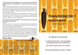 Saber Mais - Plataforma Transg&eacute;nicos Fora