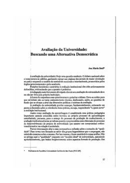 avaliação da Universidade:
