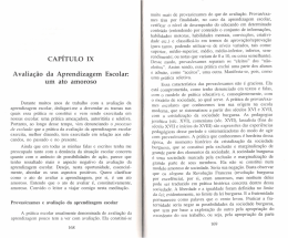 CAP&Iacute;TULO IX Avalia&ccedil;&atilde;o da Aprendizagem Escolar: um ato amoroso