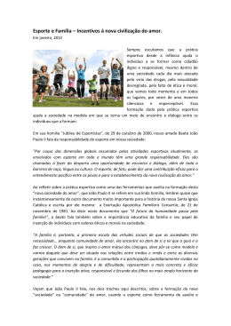 Esporte e Família - Pastoral do Esporte Rio
