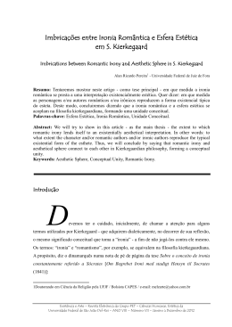 Imbrica&ccedil;&otilde;es entre Ironia Rom&acirc;ntica e Esfera Est&eacute;tica em S