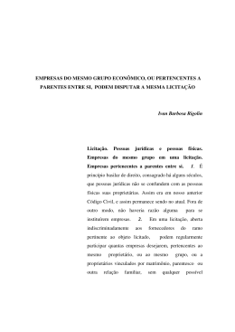 EMPRESAS DO MESMO GRUPO ECON&Ocirc;MICO, OU